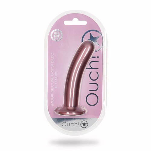 Smooth Silicone G-Spot Dildo Rose Gold