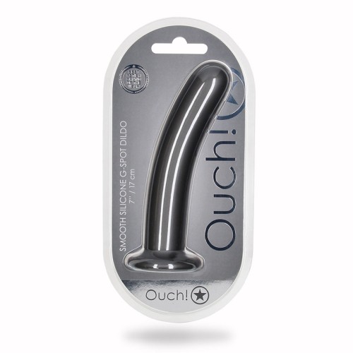 Ouch! Dildo de Silicona Suave de 7 Pulgadas para el G-Spot Color Gunmetal