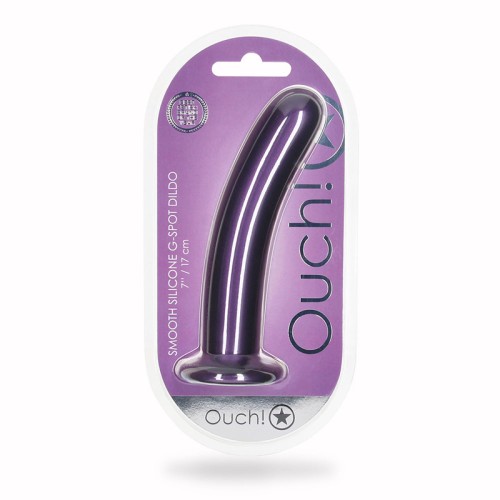 Ouch! Dildo G-Spot de Silicona Suave Púrpura Metálico