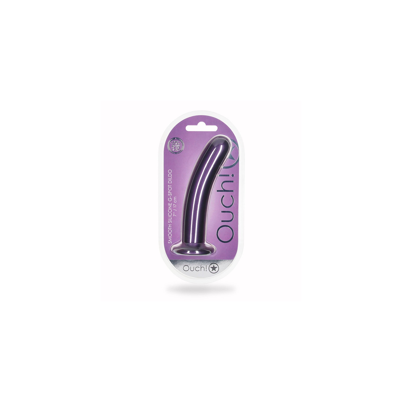 Ouch! Smooth Silicone G-Spot Dildo Metallic Purple