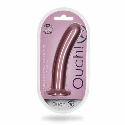 Shots Ouch! Dildo G-Spot de 7 Pulgadas Rosa Dorado - Placer Personificado