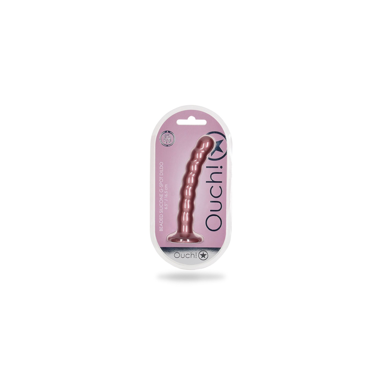 Dildo Beaded para Punto G de Ouch! en Rosa Oro para Aventura Placentera