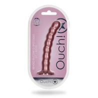 Dildo Beaded para Punto G de Ouch! en Rosa Oro para Aventura Placentera