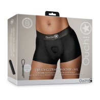 Boxer Strap-on Vibrante Ouch! Negro M/L