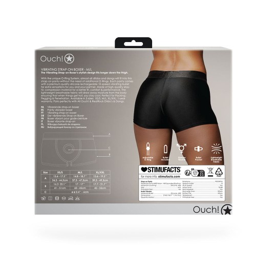 Boxer Strap-on Vibrante Ouch! Negro M/L