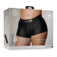 Ouch! Vibrating Strap-on Boxer Black XL/2XL