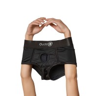 Ouch! Vibrating Strap-on Boxer Black XL/2XL