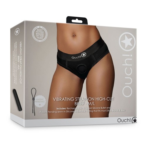 Culote Alta Vibrador Strap-on Ouch! Negro M/L