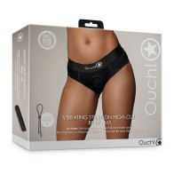 Ouch! Vibrating Strap-on High-cut Brief Black M/L