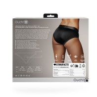 Ouch! Vibrating Strap-on High-cut Brief Black M/L