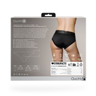 Ouch! Panty Strap-on Vibrante Alta Corte Negro XS/S | Placer Supremo