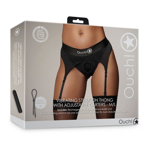 Ouch! Tanga Vibrante con Garters Ajustables