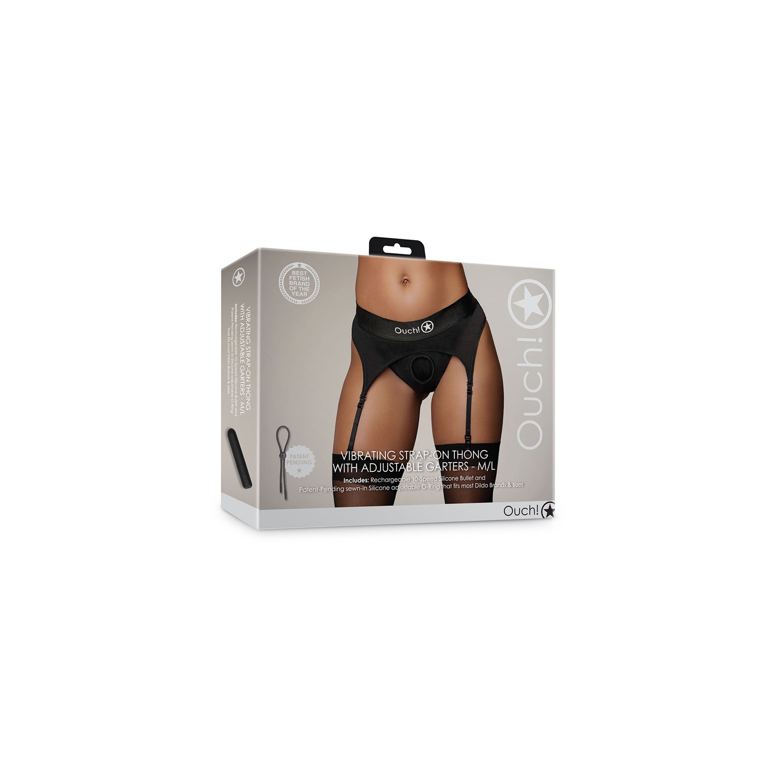 Ouch! Tanga Vibrante con Garters Ajustables