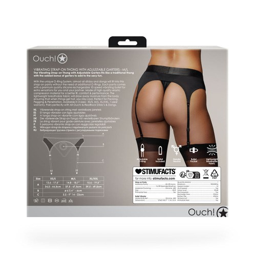 Ouch! Tanga Vibrante con Garters Ajustables