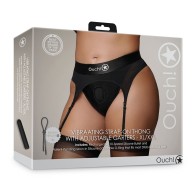 Tanga Vibrador Ouch! con Arnés Ajustable - Negro XL/2XL