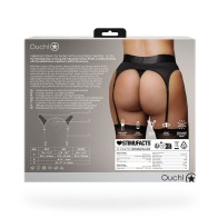 Ouch! Vibrating Strap-on Thong - Black XL/2XL