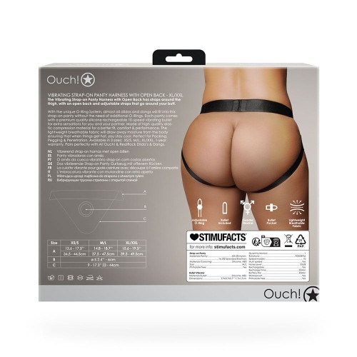 Ouch Vibrating Strap-on Panty Harness Open Back XL/2XL