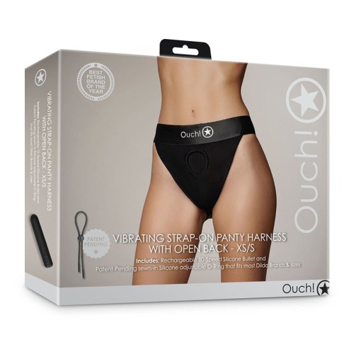 Ouch! Vibrating Strap-on Panty Harness Open Back