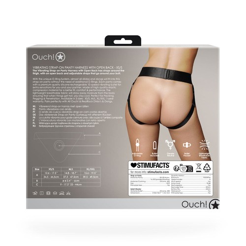 Ouch! Vibrating Strap-on Panty Harness Open Back