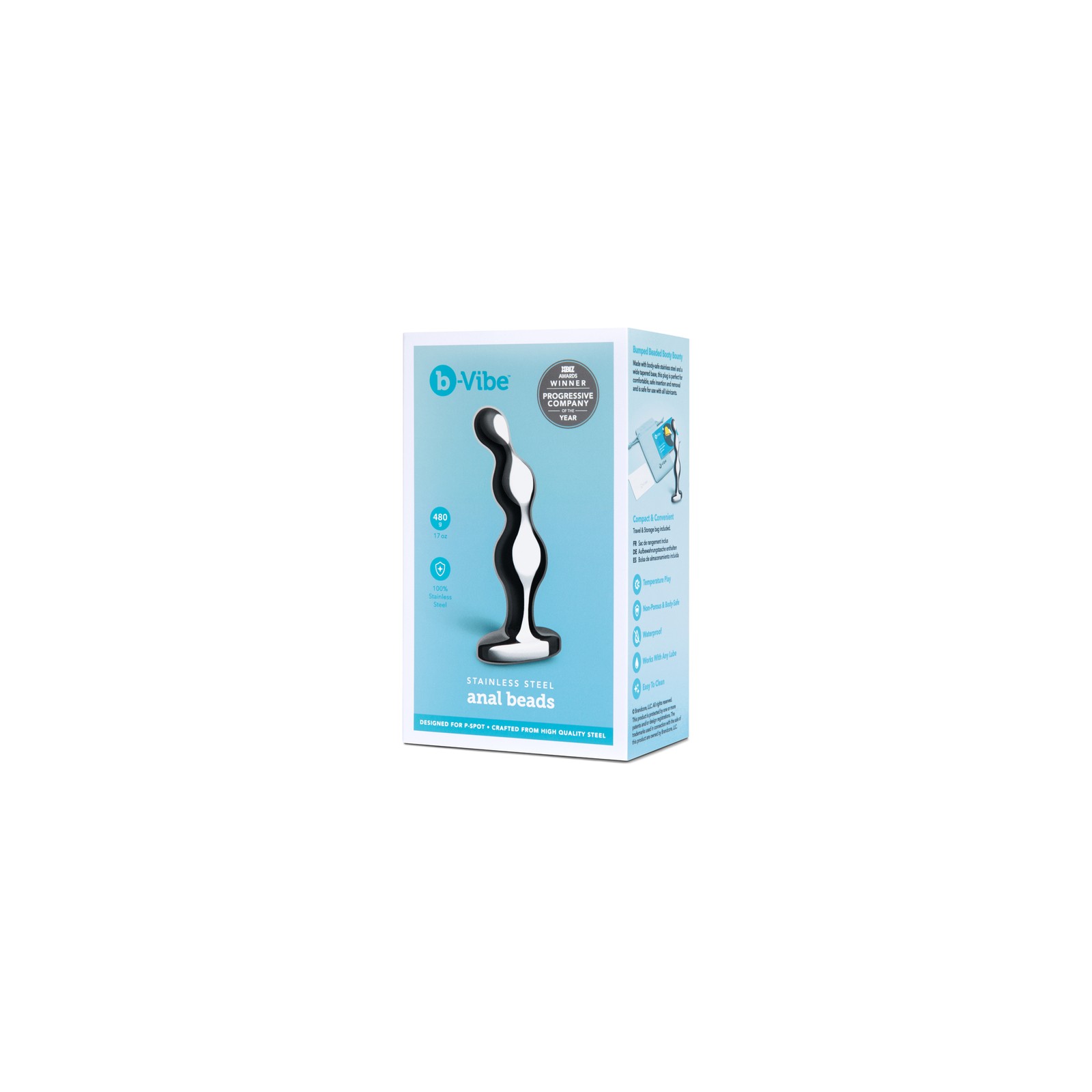 b-Vibe Perlas Anales de Acero Inoxidable