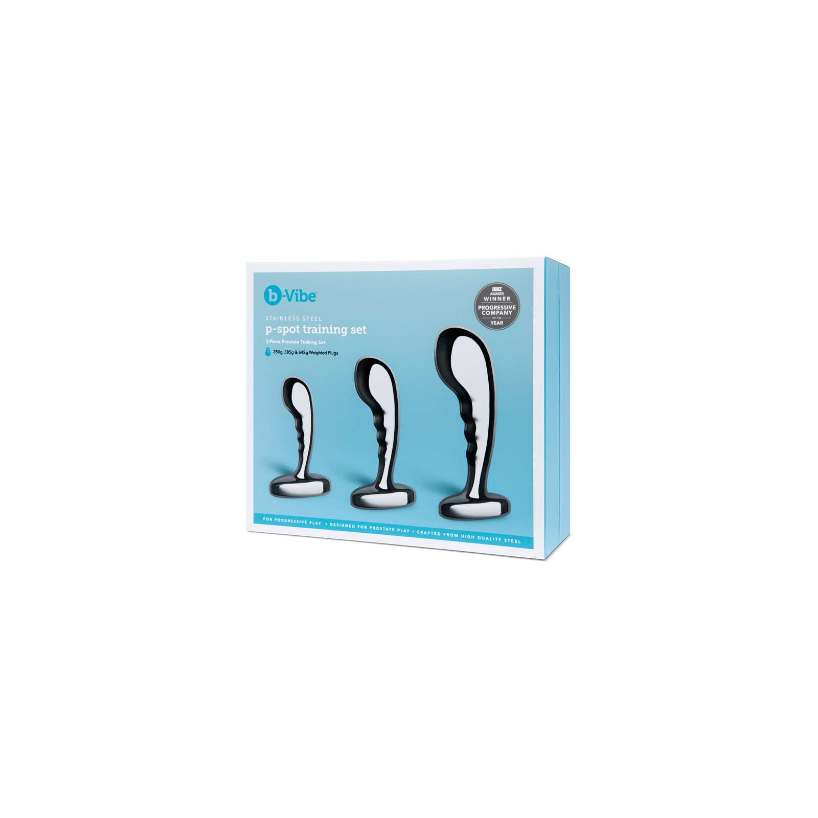 Set de Entrenamiento de Plug P-Spot de Acero Inoxidable b-Vibe