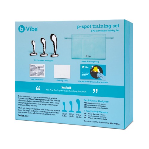 Set de Entrenamiento de Plug P-Spot de Acero Inoxidable b-Vibe