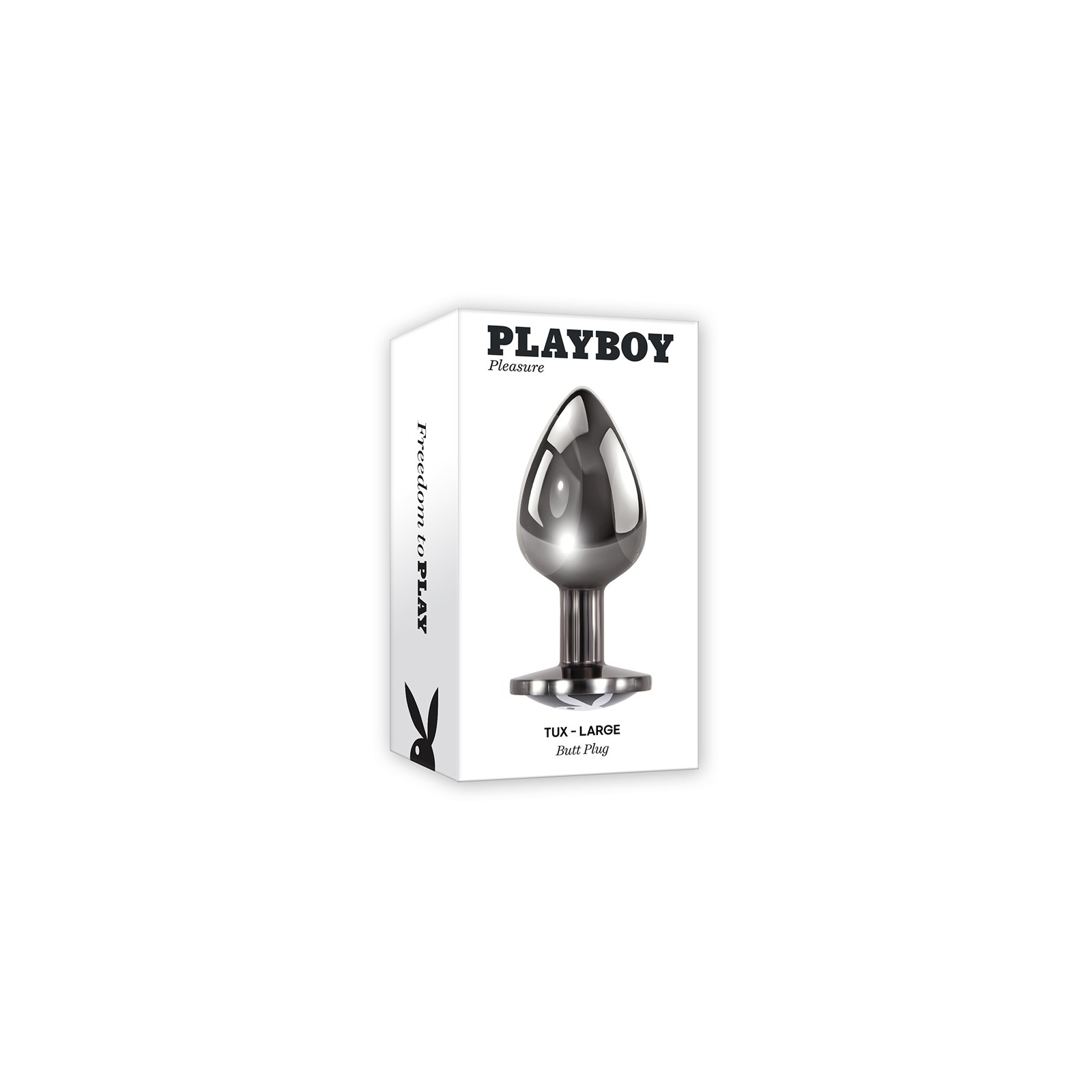 Plug Anal Metálico Grande Playboy Tux para Placer Elegante