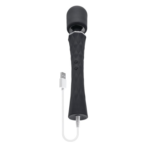 Playboy Royal Rechargeable Wand Vibrator Black