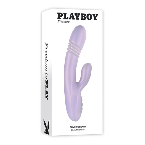 Vibrador Dual Stimulation Playboy Bumping Bunny Calentador de Silicona Opal