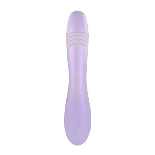 Vibrador Dual Stimulation Playboy Bumping Bunny Calentador de Silicona Opal