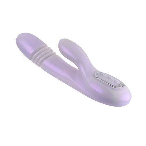 Vibrador Dual Stimulation Playboy Bumping Bunny Calentador de Silicona Opal