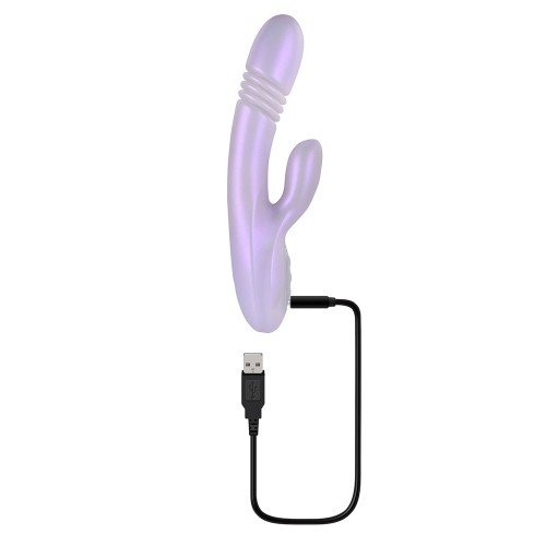 Vibrador Dual Stimulation Playboy Bumping Bunny Calentador de Silicona Opal