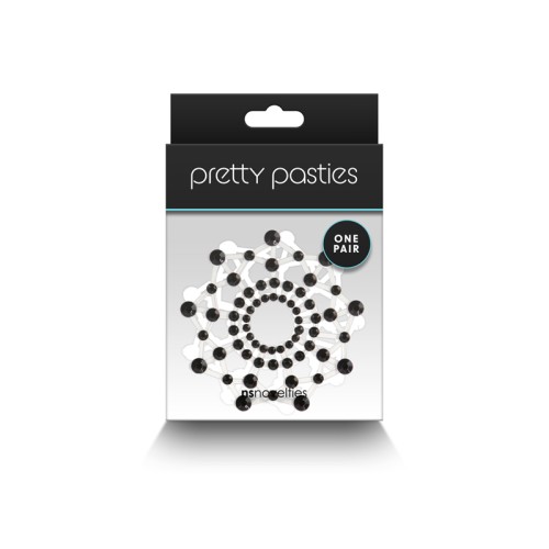 Pretty Pasties Charm III Cubiertas Adhesivas para Pezones Negros