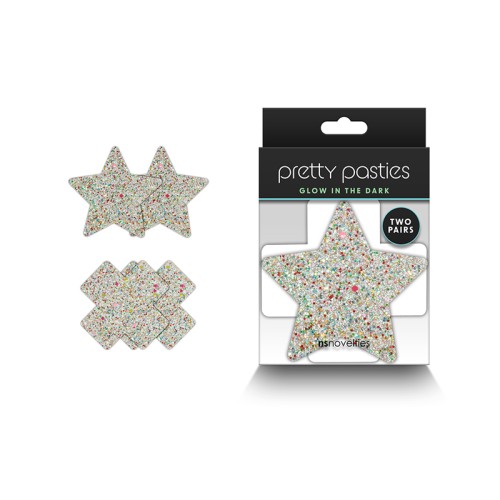 Pretty Pasties Estrella y Cruz Brillantes 2 Pares