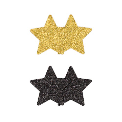 Pretty Pasties Estrellas Brillantes Negro/Oro