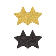 Pretty Pasties Estrellas Brillantes Negro/Oro