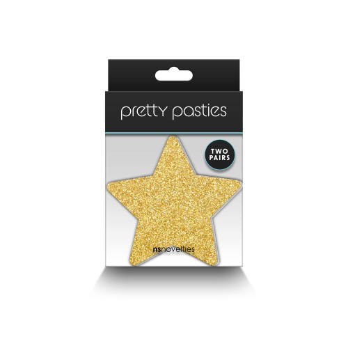 Pretty Pasties Estrellas Brillantes Negro/Oro