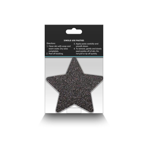 Pretty Pasties Glitter Stars Black/Gold