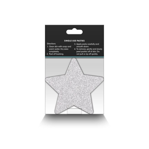 Glitter Stars Nipple Covers in Red and Silver