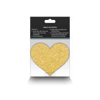 Pasties Brillantes Corazones Negro/Dorado 2 Pares