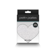 Pretty Pasties Corazones Brillantes Rojo Plata 2 Pares