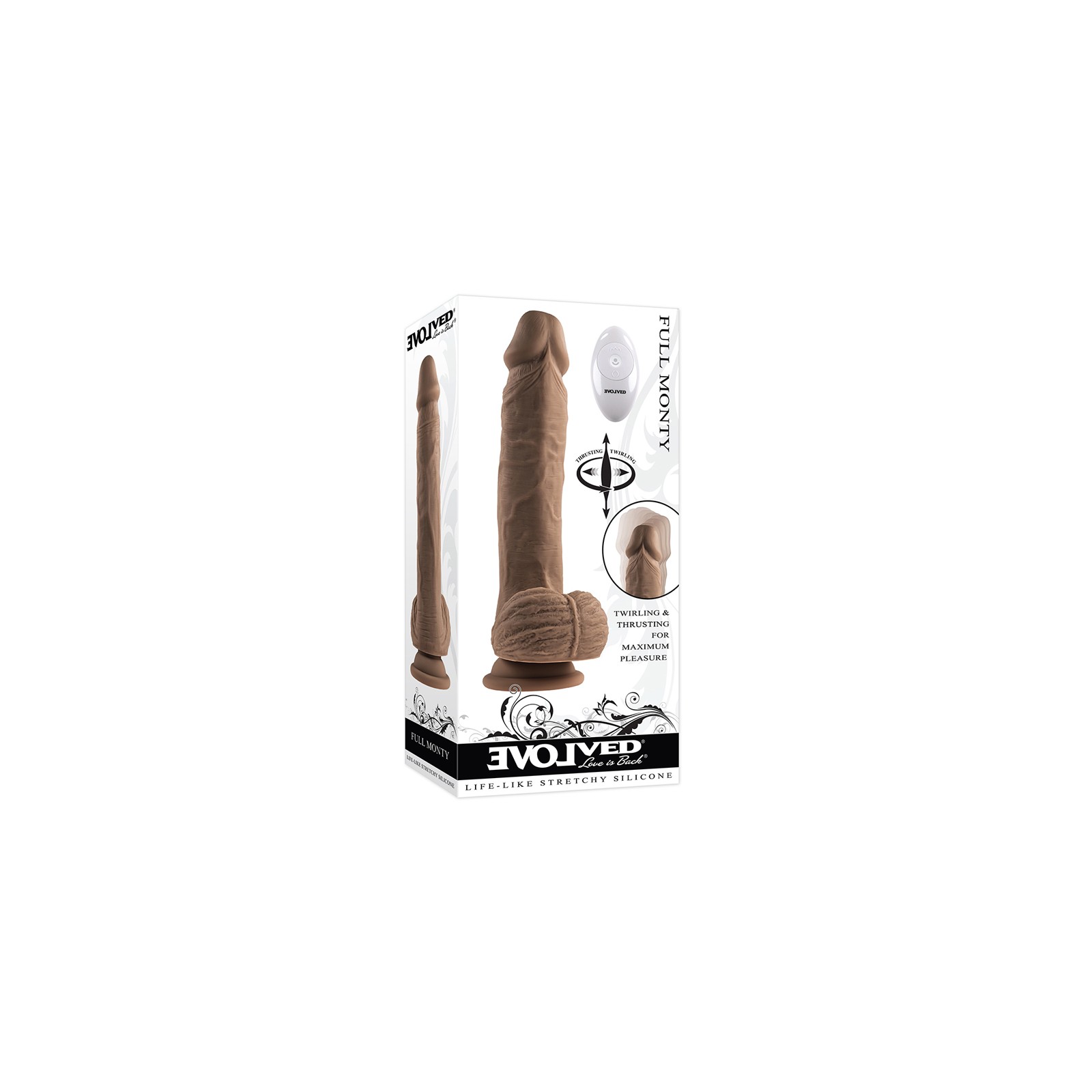 Evolved Full Monty Rechargeable Remote-Controlled Dildo 9 in.