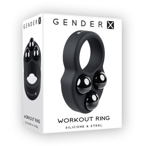 Gender X Workout Ring Weighted Silicone Training Cockring Black - Enhance Stamina