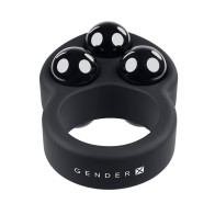 Gender X Workout Ring Weighted Silicone Training Cockring Black - Enhance Stamina