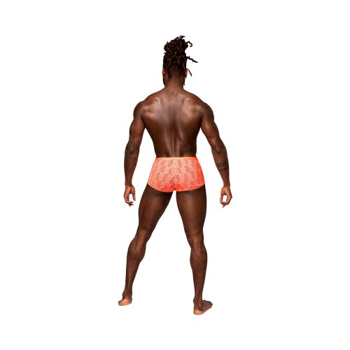 Male Power Cheeky Cutout Short Naranja Neón