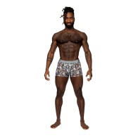 Male Power Sheer Prints Seamless Short - Comfort & Style