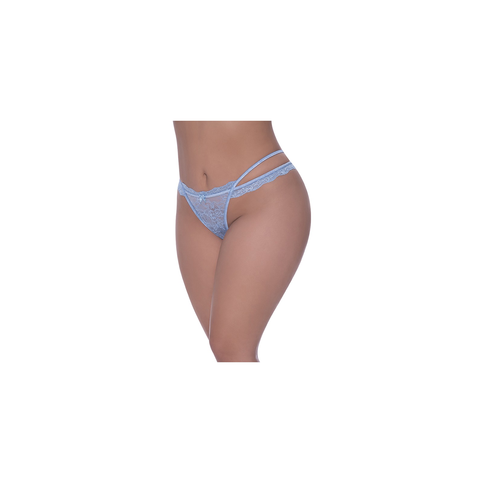 Magic Silk Ooh La Lace Tanga Abierto Periwinkle Tamaño Reina