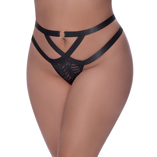 Panty Pícara Rude Awakening Magic Silk Negra Talla Reina