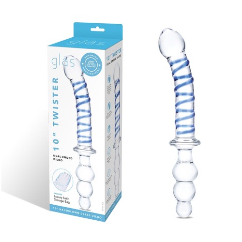 Dildo de Vidrio Dual-Ended Glas Twister 10 in.