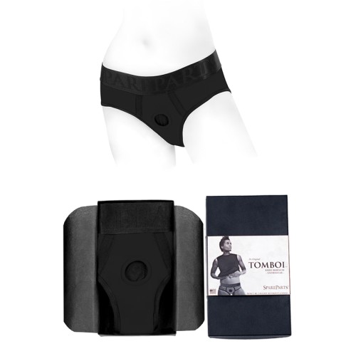 Arnés de Braguitas de Nylon SpareParts Tomboi Negro Talla 4XL - Ropa de Placer Suprema